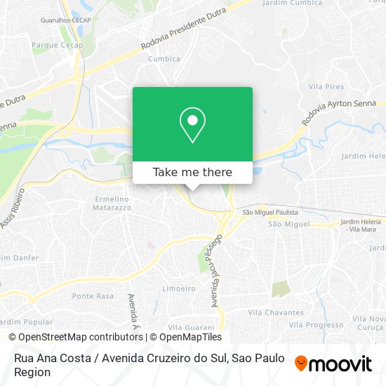 Rua Ana Costa / Avenida Cruzeiro do Sul map