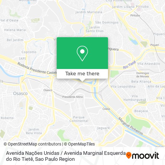 Avenida Nações Unidas / Avenida Marginal Esquerda do Rio Tietê map