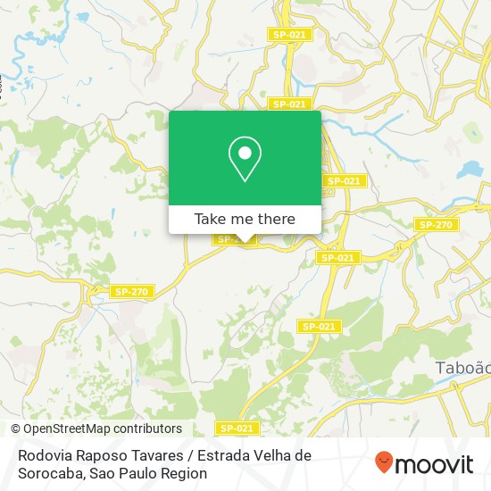 Mapa Rodovia Raposo Tavares / Estrada Velha de Sorocaba