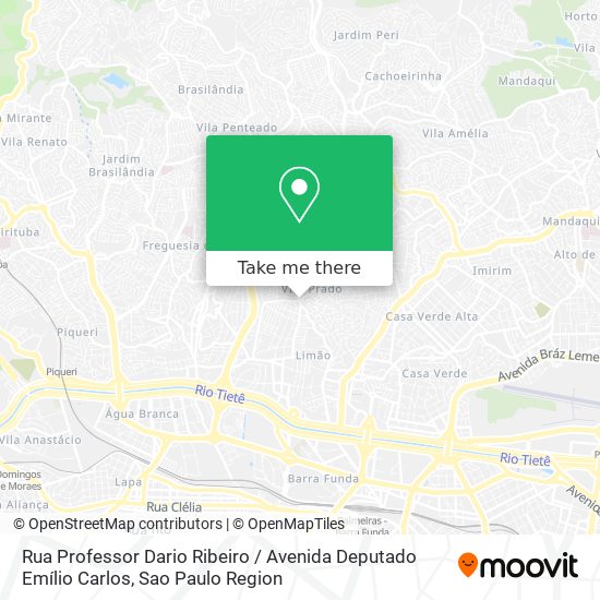 Rua Professor Dario Ribeiro / Avenida Deputado Emílio Carlos map