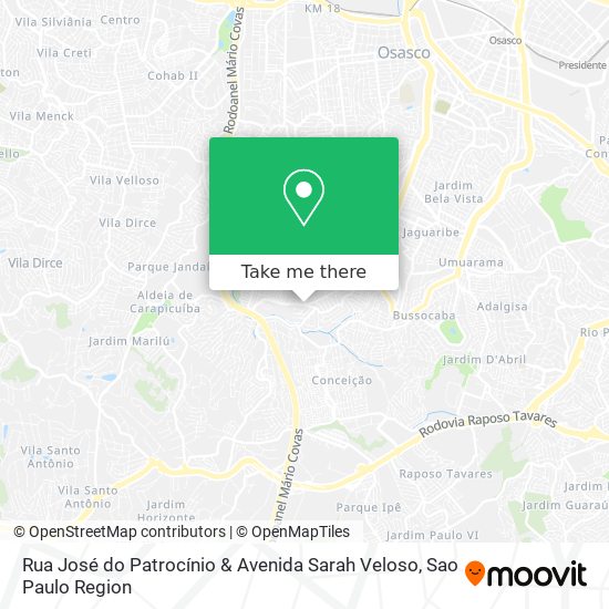 Rua José do Patrocínio & Avenida Sarah Veloso map