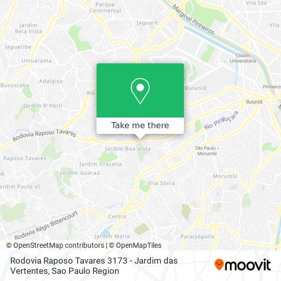 Mapa Rodovia Raposo Tavares 3173 - Jardim das Vertentes