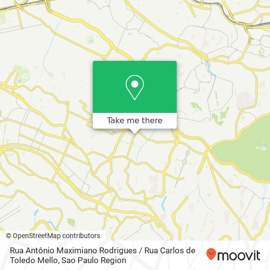 Mapa Rua Antônio Maximiano Rodrigues / Rua Carlos de Toledo Mello