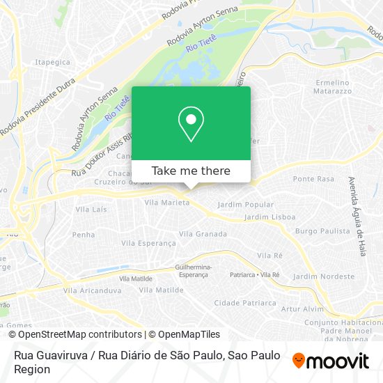 Rua Guaviruva / Rua Diário de São Paulo map