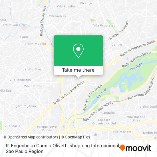 Mapa R. Engenheiro Camilo Olivetti, shopping Internacional