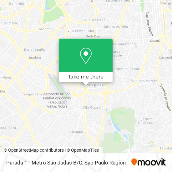 Parada 1 - Metrô São Judas B/C map