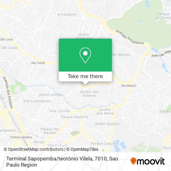 Mapa Terminal Sapopemba / teotônio Vilela, 7010