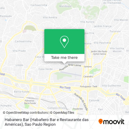 Mapa Habanero Bar (Habañero Bar e Restaurante das Américas)