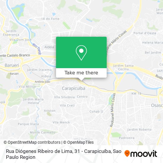 Mapa Rua Diógenes Ribeiro de Lima, 31 - Carapicuíba