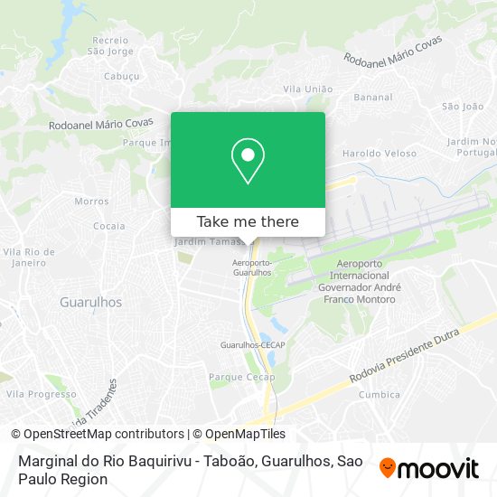 Marginal do Rio Baquirivu - Taboão, Guarulhos map