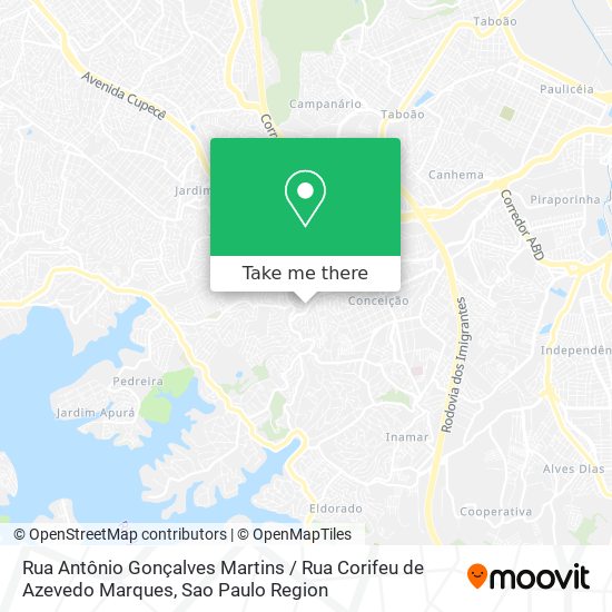 Mapa Rua Antônio Gonçalves Martins / Rua Corifeu de Azevedo Marques