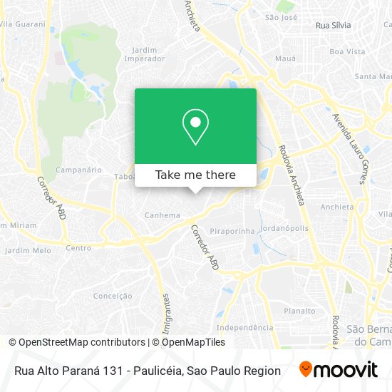Mapa Rua Alto Paraná 131 - Paulicéia