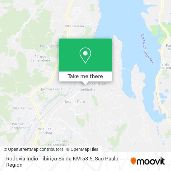 Mapa Rodovia Índio Tibiriçá-Saída KM 58.5