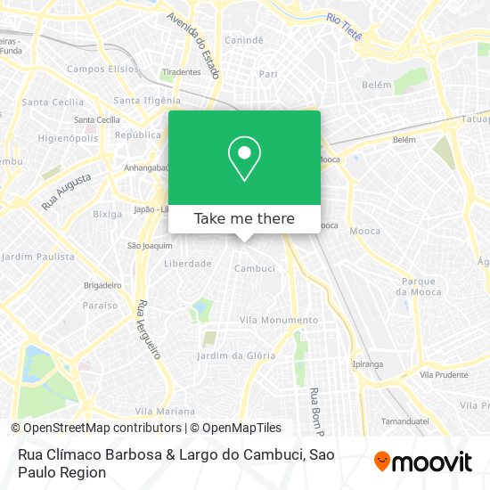 Mapa Rua Clímaco Barbosa & Largo do Cambuci