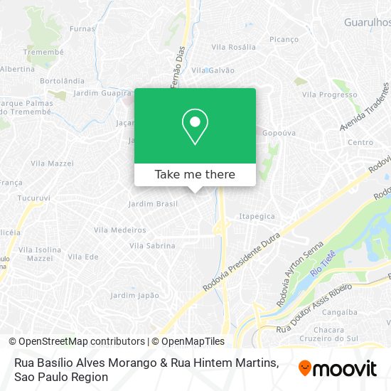 Mapa Rua Basílio Alves Morango & Rua Hintem Martins