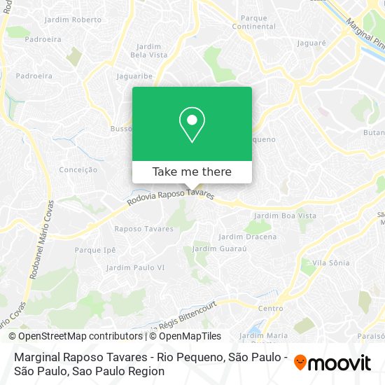 Mapa Marginal Raposo Tavares - Rio Pequeno, São Paulo - São Paulo