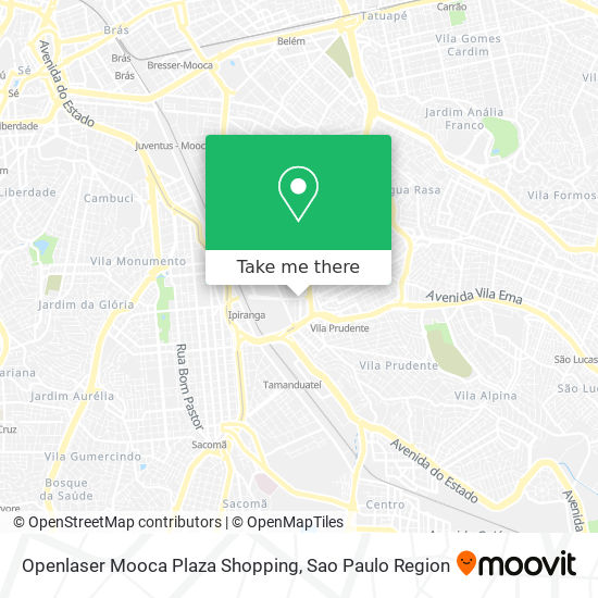 Mapa Openlaser Mooca Plaza Shopping