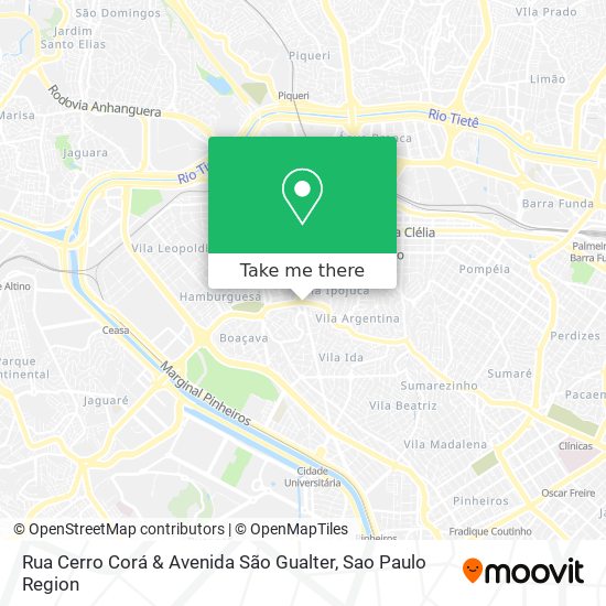 Mapa Rua Cerro Corá & Avenida São Gualter