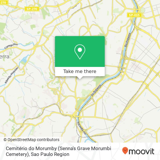 Mapa Cemitério do Morumby (Senna's Grave Morumbi Cemetery)