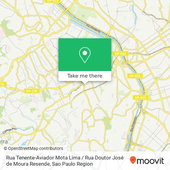 Mapa Rua Tenente-Aviador Mota Lima / Rua Doutor José de Moura Resende
