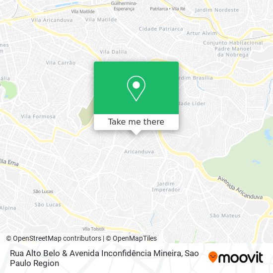 Rua Alto Belo & Avenida Inconfidência Mineira map