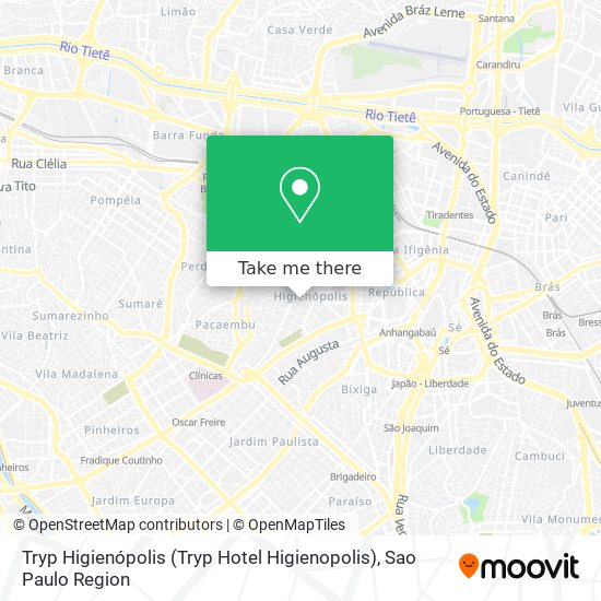 Mapa Tryp Higienópolis (Tryp Hotel Higienopolis)