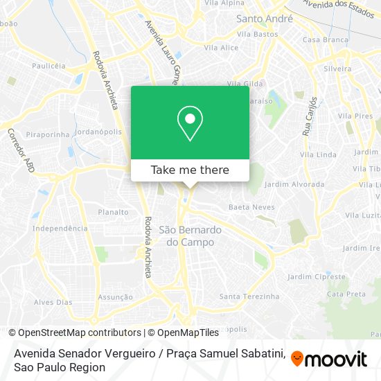 Mapa Avenida Senador Vergueiro / Praça Samuel Sabatini