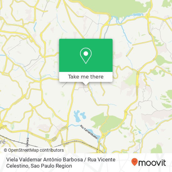 Mapa Viela Valdemar Antônio Barbosa / Rua Vicente Celestino