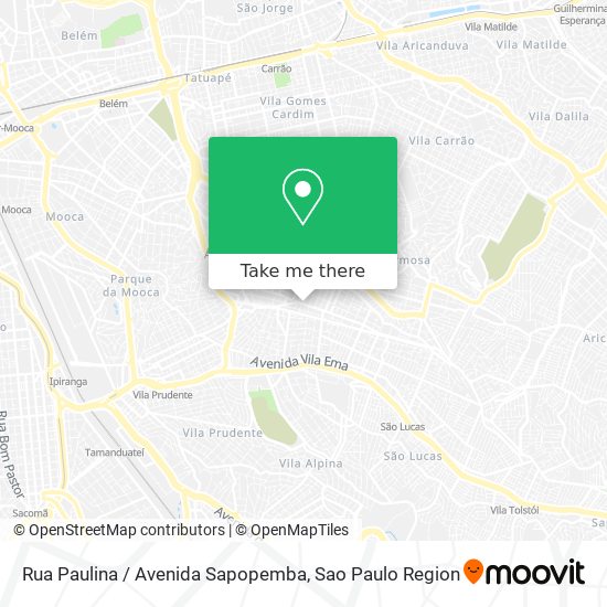 Mapa Rua Paulina / Avenida Sapopemba