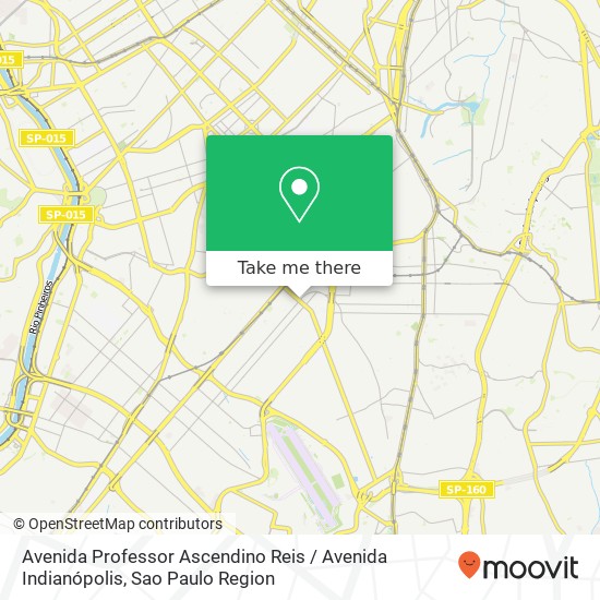 Mapa Avenida Professor Ascendino Reis / Avenida Indianópolis