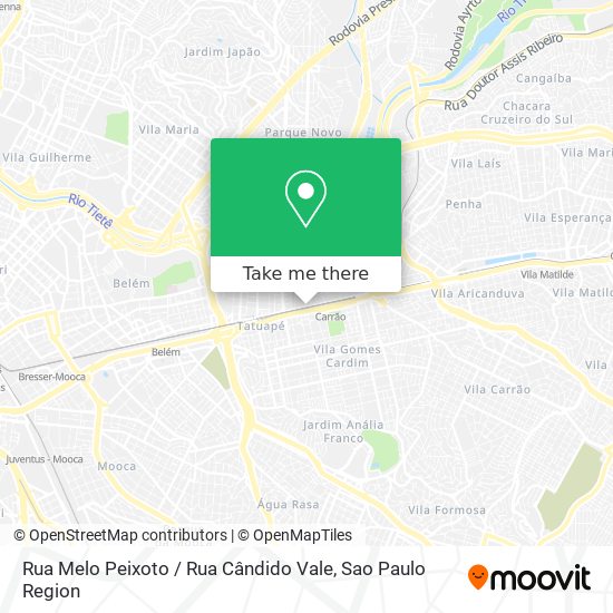Mapa Rua Melo Peixoto / Rua Cândido Vale