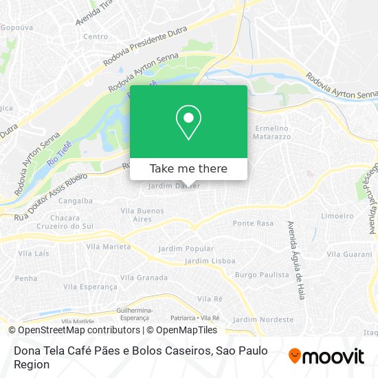 Mapa Dona Tela Café Pães e Bolos Caseiros