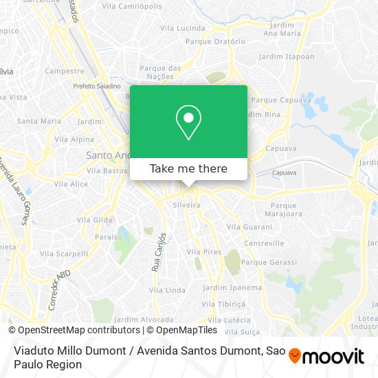 Mapa Viaduto Millo Dumont / Avenida Santos Dumont