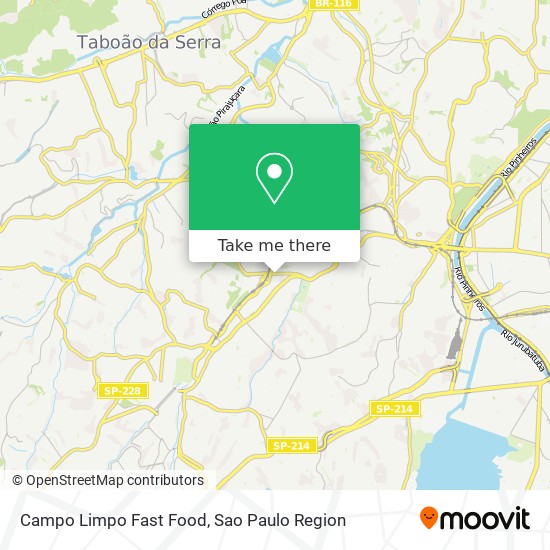 Campo Limpo Fast Food map