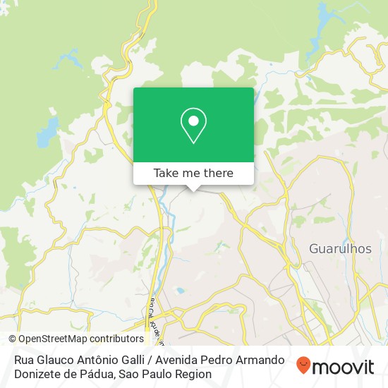 Mapa Rua Glauco Antônio Galli / Avenida Pedro Armando Donizete de Pádua