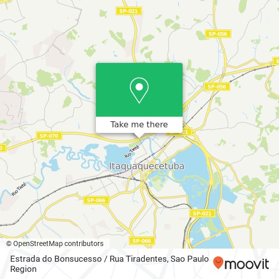 Mapa Estrada do Bonsucesso / Rua Tiradentes