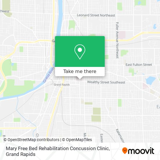 Mary Free Bed Rehabilitation Concussion Clinic map