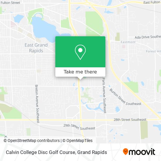 Calvin College Disc Golf Course map
