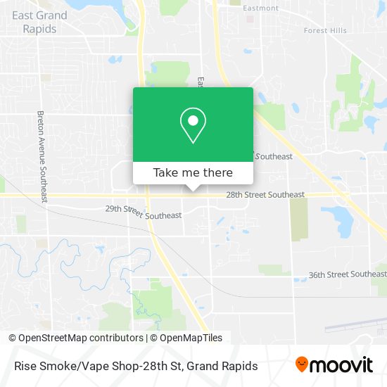 Rise Smoke/Vape Shop-28th St map