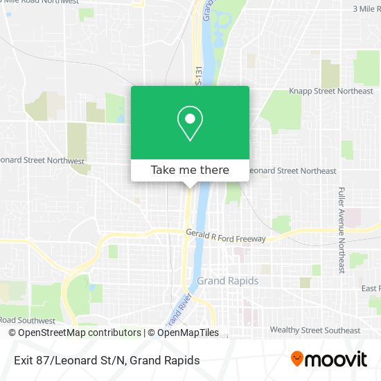 Exit 87/Leonard St/N map