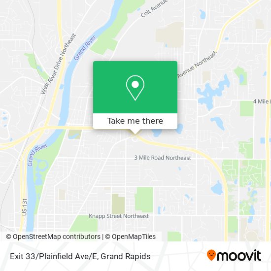 Mapa de Exit 33/Plainfield Ave/E
