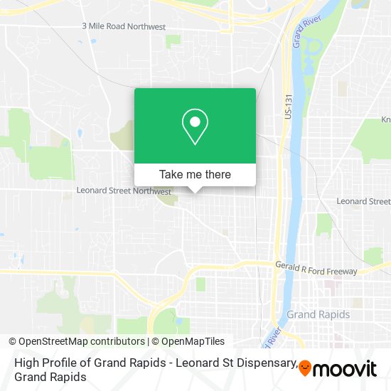 High Profile of Grand Rapids - Leonard St Dispensary map