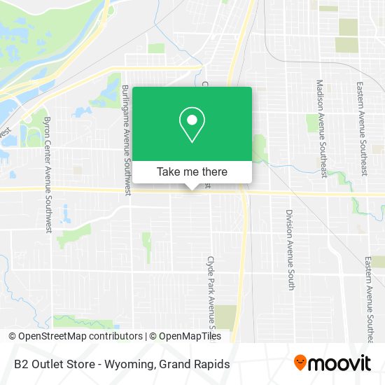 B2 Outlet Store - Wyoming map