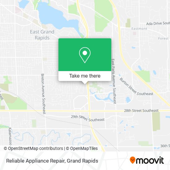 Reliable Appliance Repair map