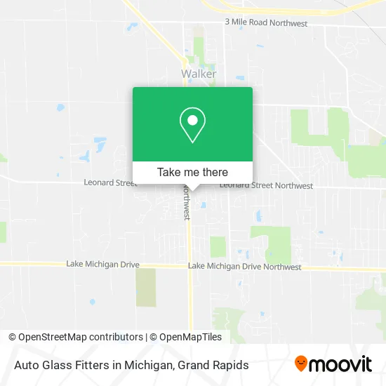 Auto Glass Fitters in Michigan map