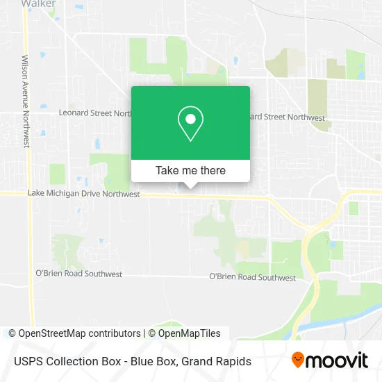 USPS Collection Box - Blue Box map