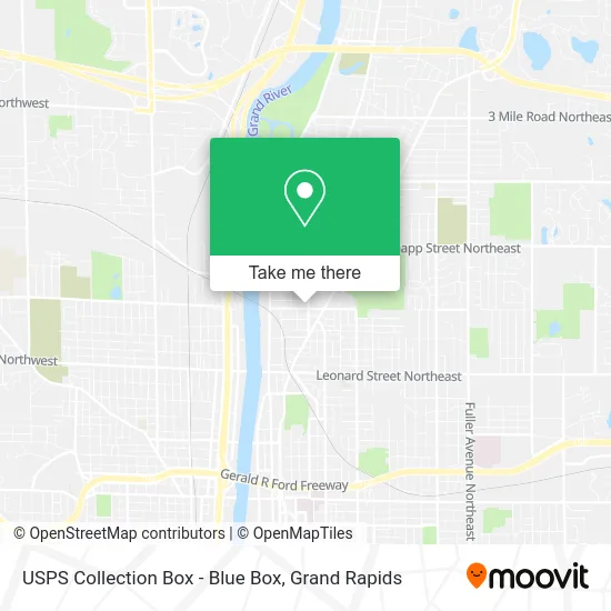 Mapa de USPS Collection Box - Blue Box