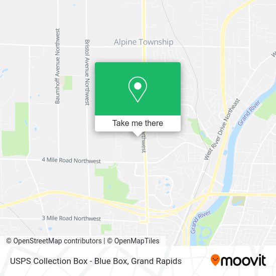 USPS Collection Box - Blue Box map