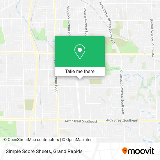 Simple Score Sheets map