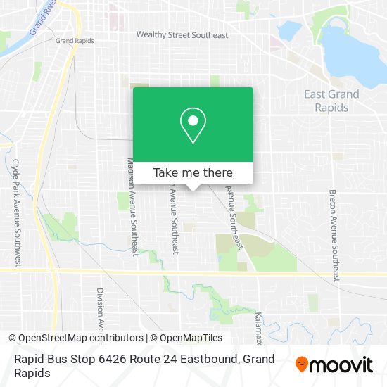 Mapa de Rapid Bus Stop 6426 Route 24 Eastbound